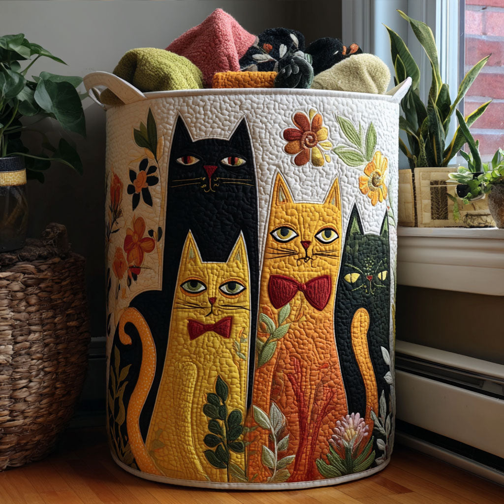 Purrfect Bloom Quilted Laundry Basket Clothes Basket Great New Home Gifts