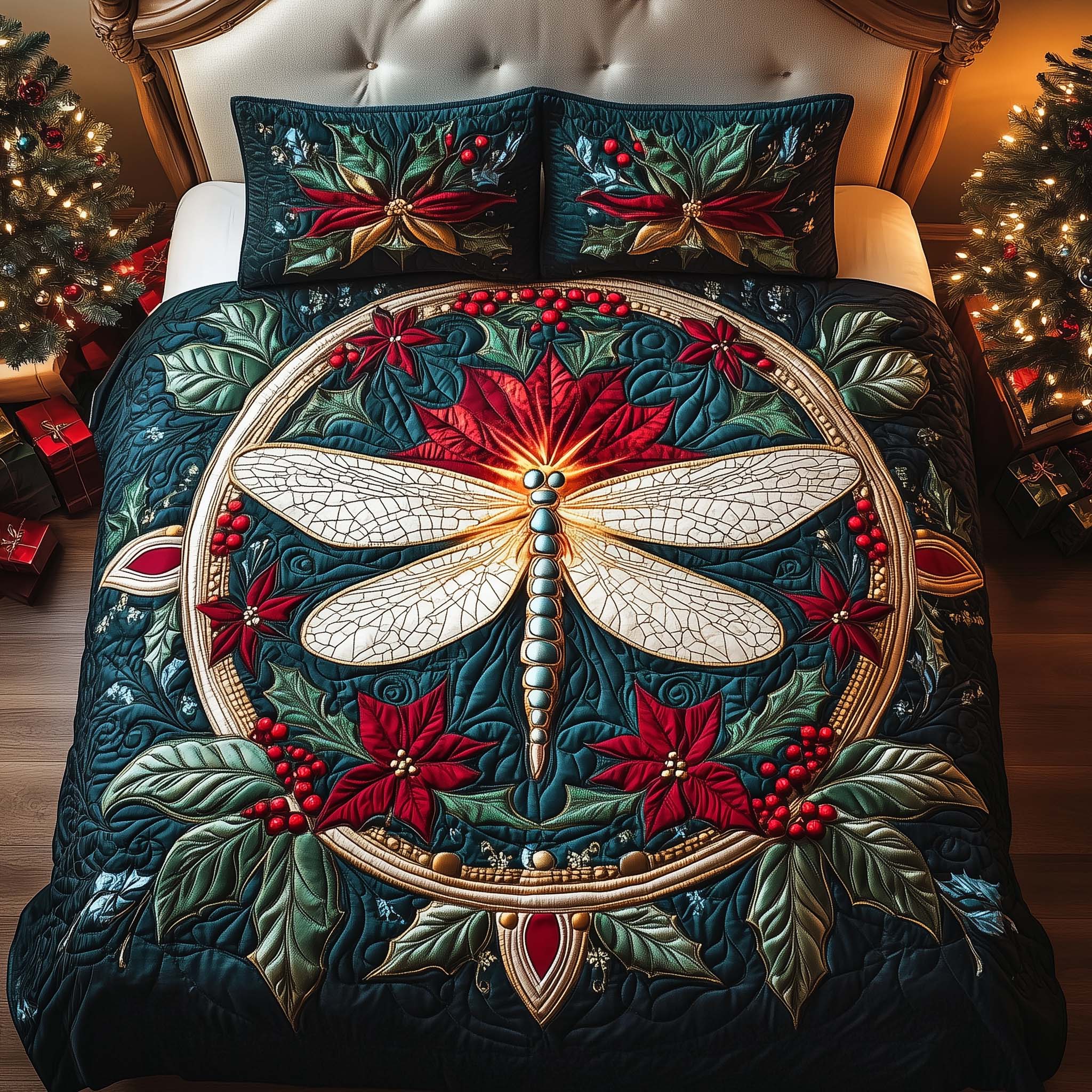 Radiant Dragonfly Quilted Bedding Set Xmas Bedroom Ideas Great Dragonfly Lover Gifts