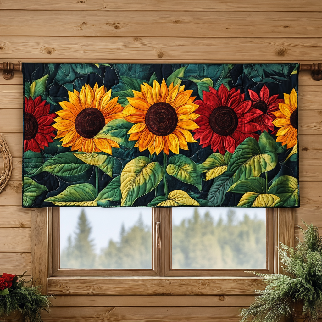 Radiant Petals Quilted Valance Dining Room Table Decorated For Christmas Unique Daisy Gifts