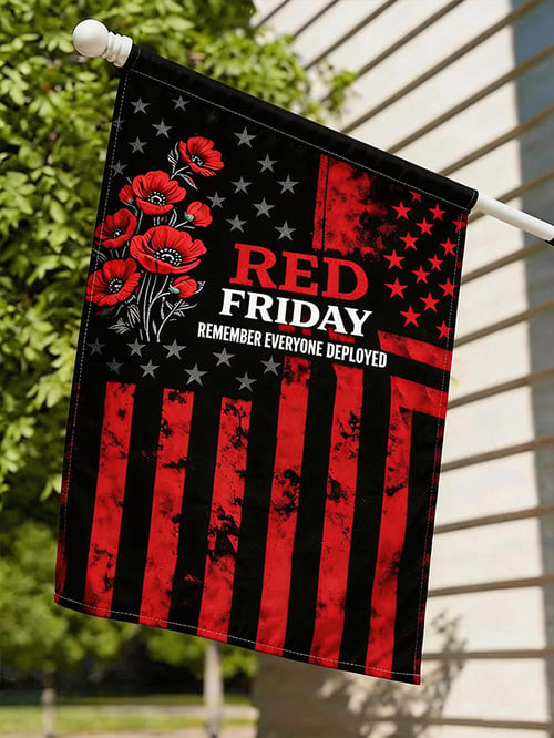 Red Friday Remember Everyone Deployed Floral Flag Red Friday Flag Memorial Day Gift For Family