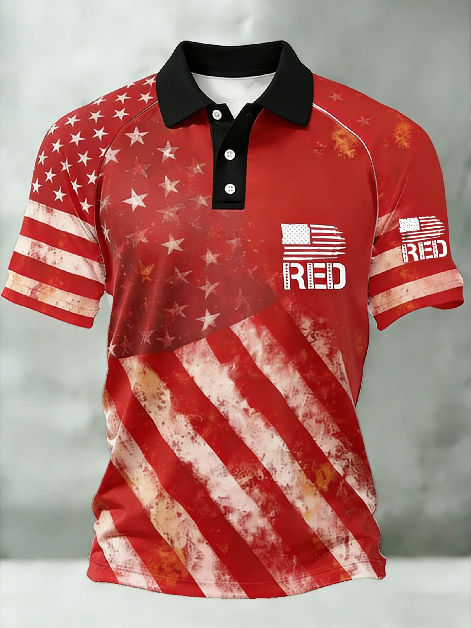 Red Fridays Polo Shirt Patriotic American Flag Clothing Gift For Veterans - Image 2