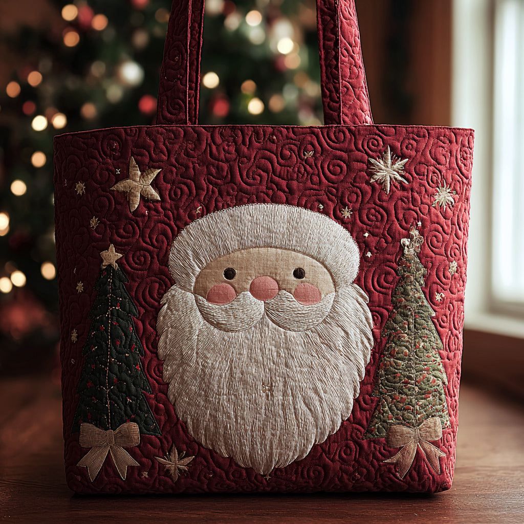 Red Santa Claus Quilted Tote Bag Christmas Handbags Sale Corporate Christmas Gifts
