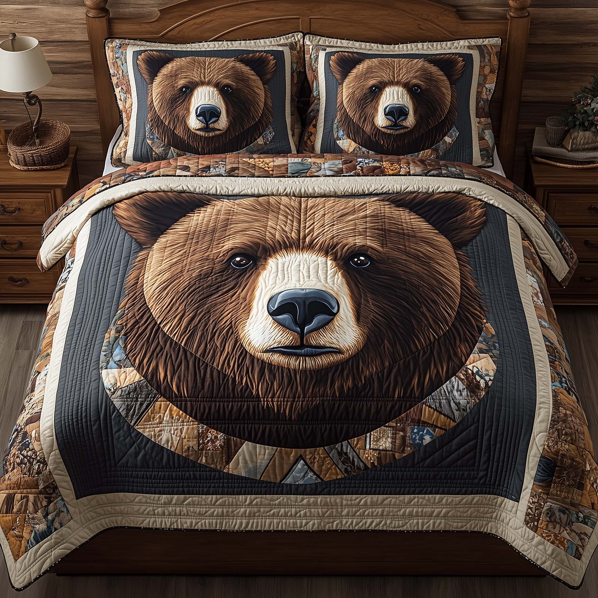 Regal Bear Quilted Bedding Set Best Bedding Sets Cute Bear Gifts For Him Her