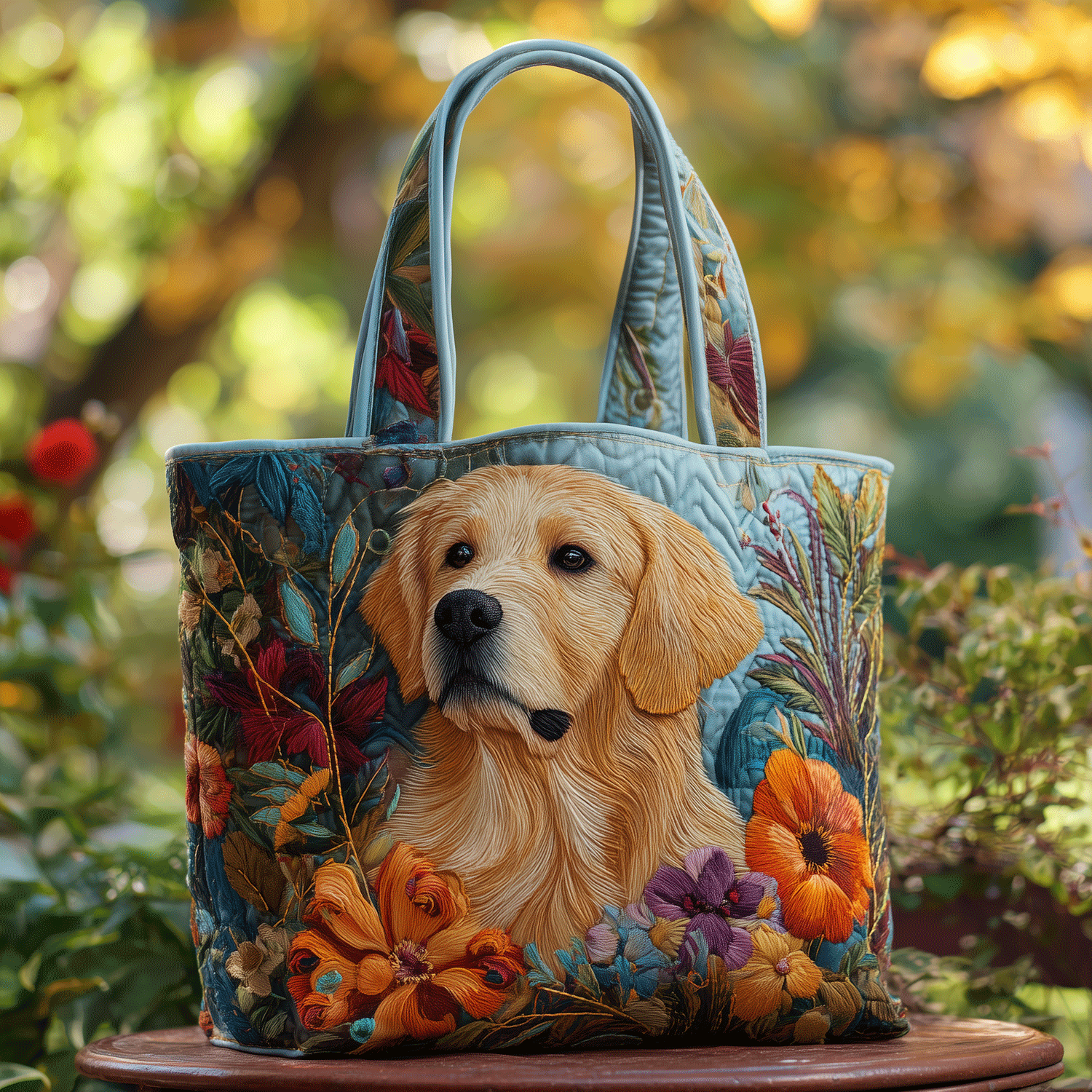 Retriever Garden Quilted Tote Bag The Perfect Tote Bag Golden Retriever Christmas Gifts