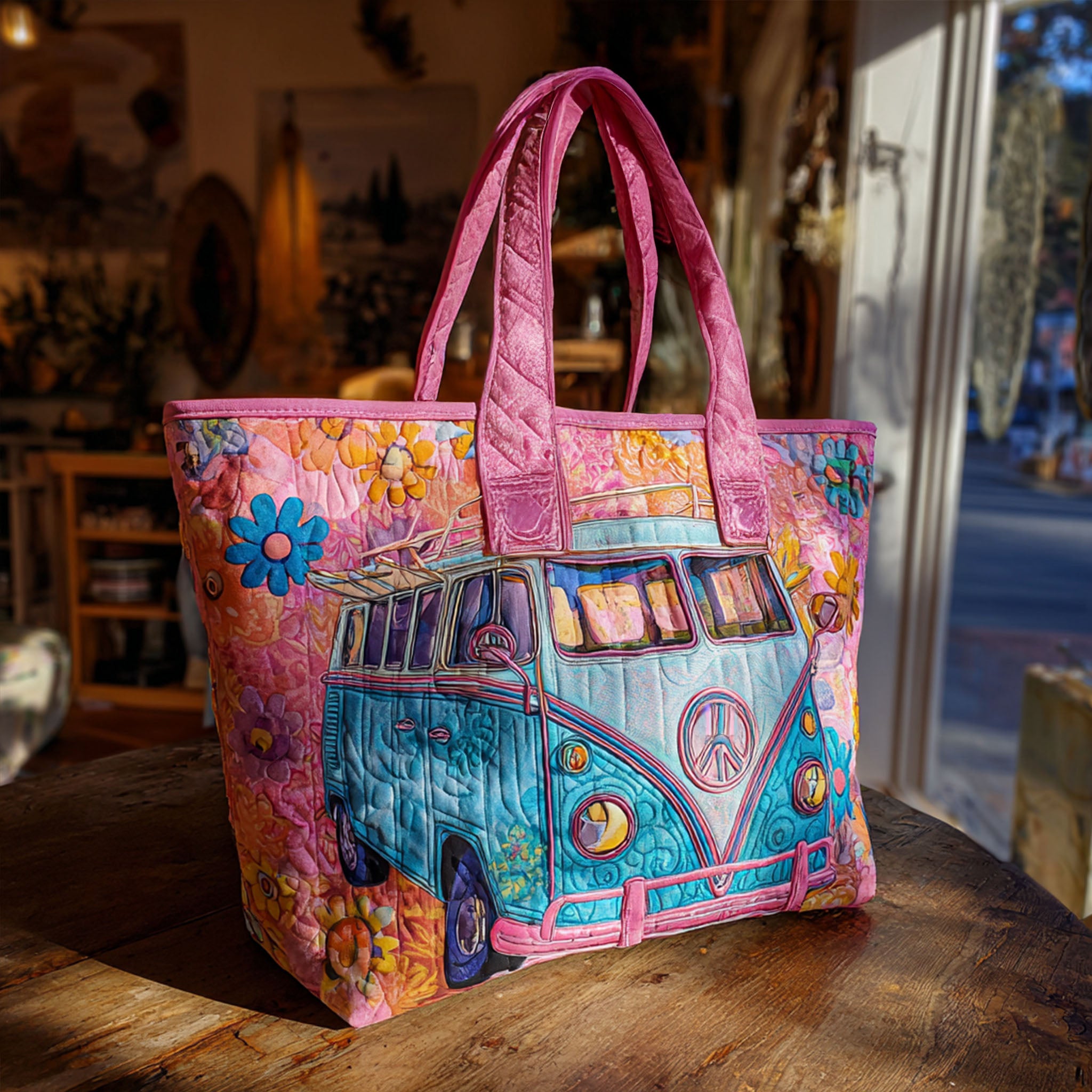 Retro Breeze Quilted Tote Bag Quilted Shoulder Bag Gifts For Mom