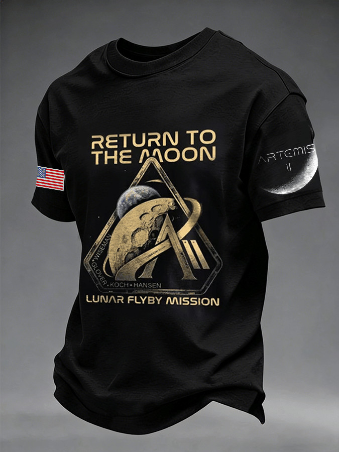 Return To The Moon T-Shirt Artemis II Lunar Flyby Mission Clothing Astronaut Fan Gift