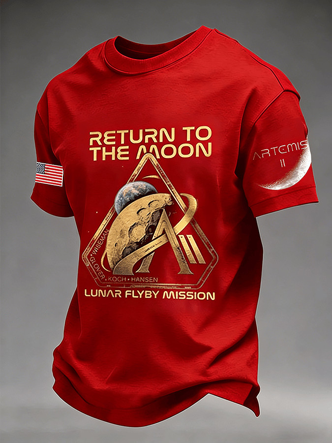 Return To The Moon T-Shirt Artemis II Lunar Flyby Mission Clothing Astronaut Fan Gift - Image 2