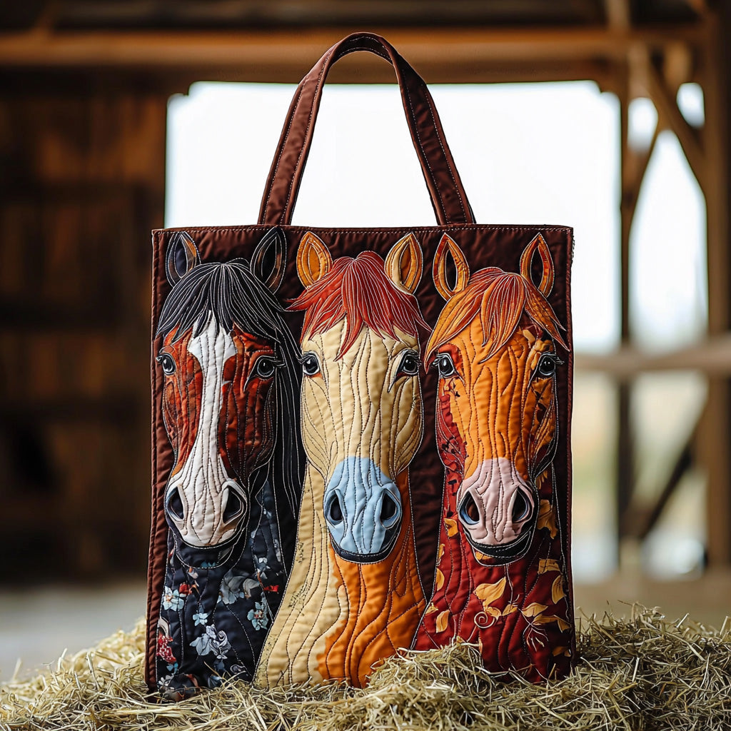 Rodeo Chic Quilted Tote Bag Handbags Unique Gifts For Horse Lovers