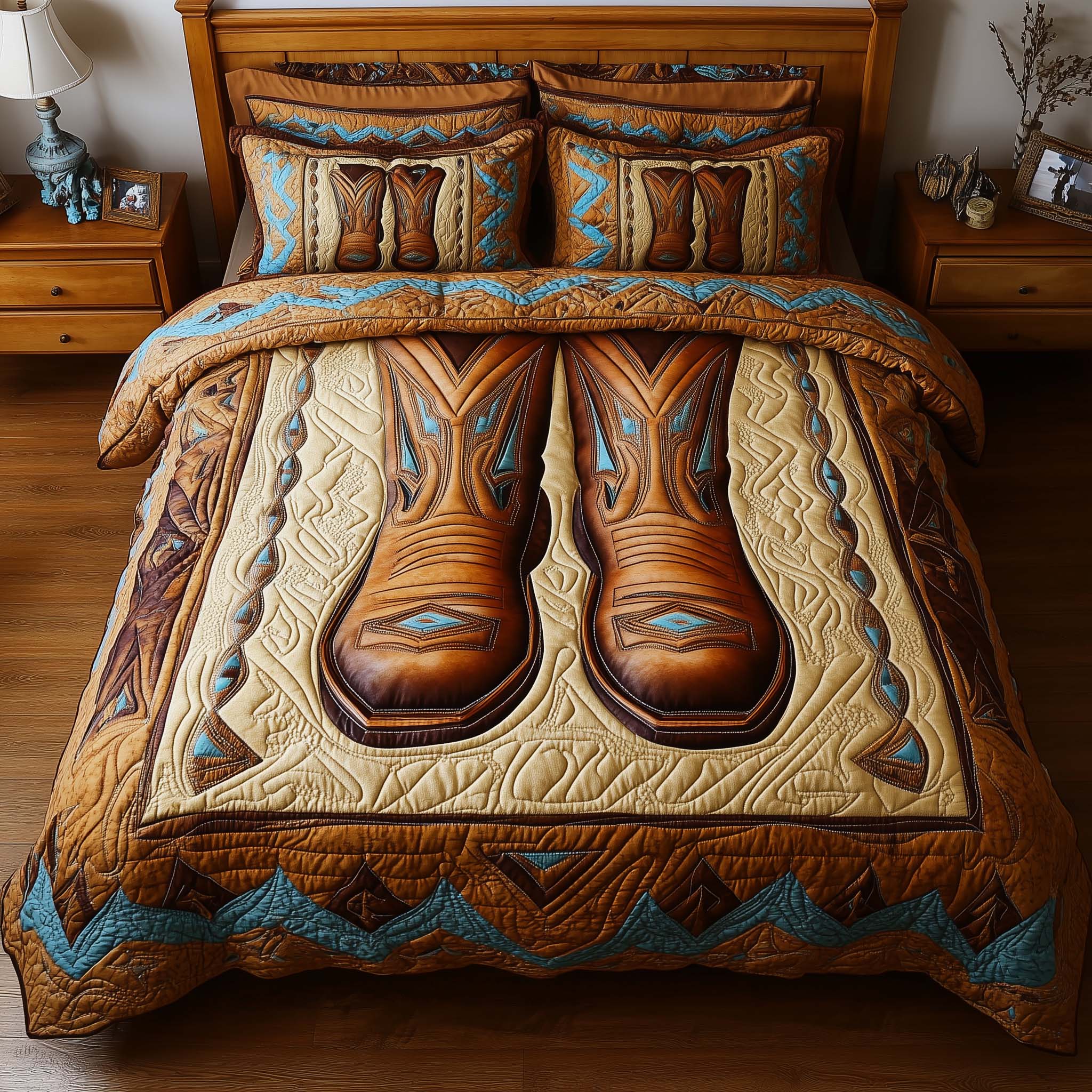 Rodeo Roundup Quilted Bedding Set Cool Bedroom Ideas Cowboy Gifts For Dad