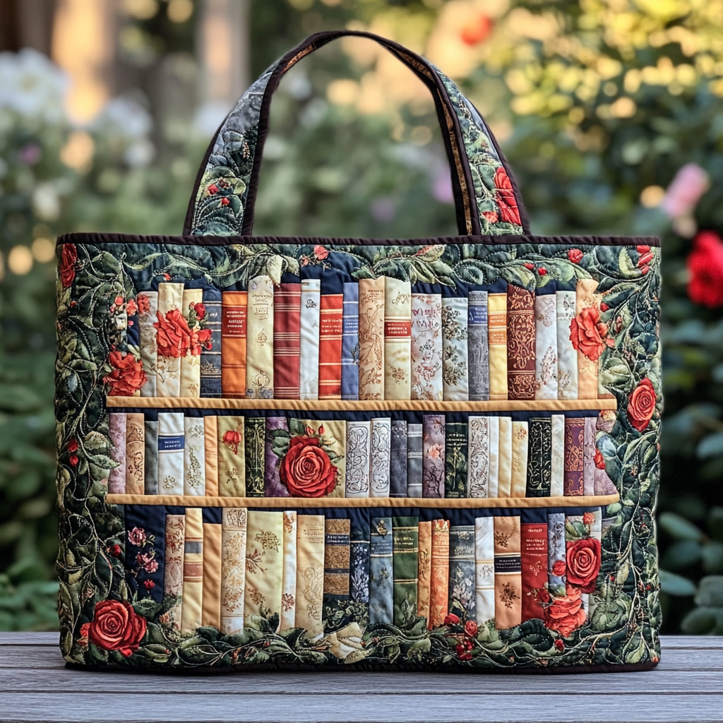 Rose Library Quilted Tote Bag Good Shoulder Bags Best Tote Bag