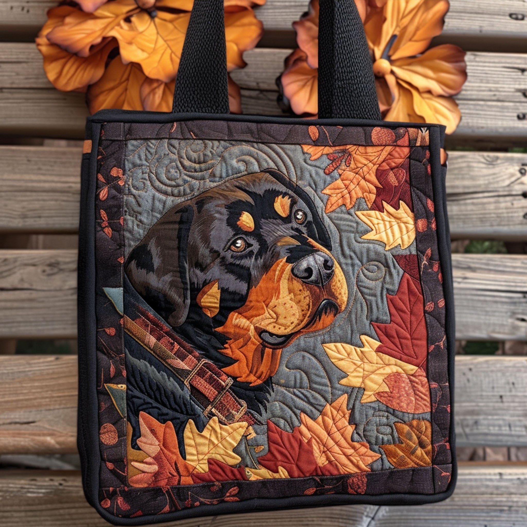 Rottweiler Spirit Quilted Tote Bag Best Everyday Tote Bag Rottweiler Christmas Gifts