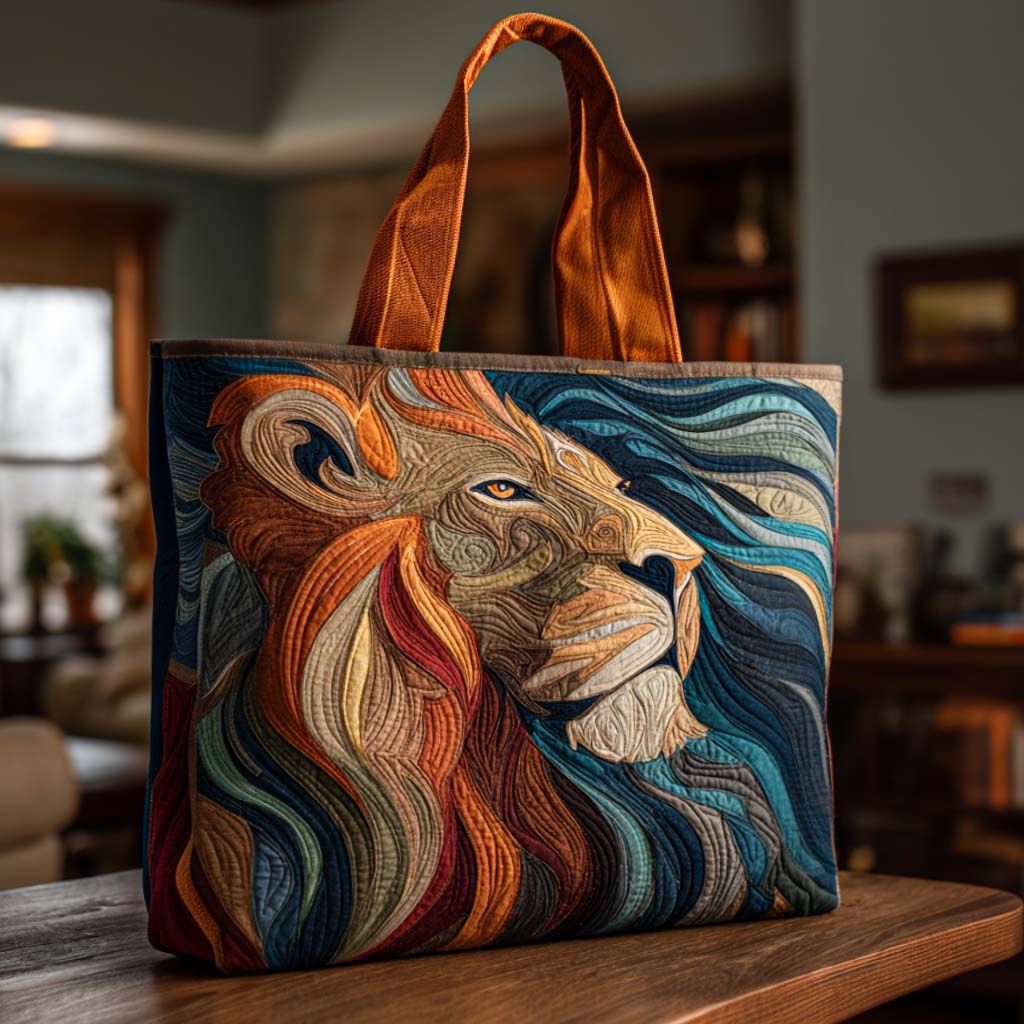 Royal Flow Quilted Tote Bag Shoulder Bag Lion Themed Gifts
