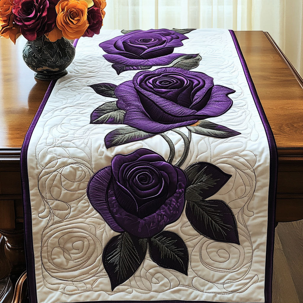 Royal Roses Quilted Table Runner Dining Table Decor Best Gifts For Flower Lovers