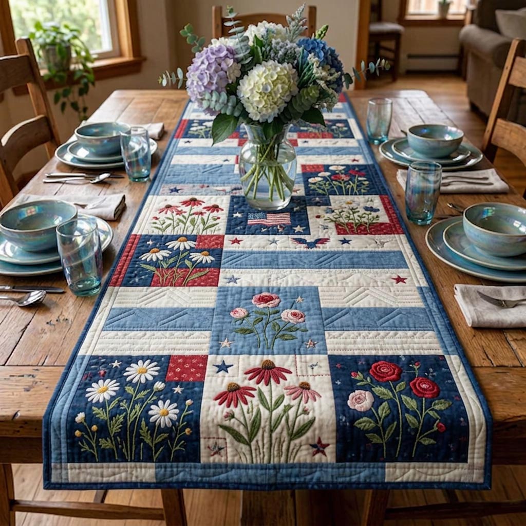 Rustic Bear Quilted Table Runner Dining Room Table Decor Ideas Gifts For Bear Lovers