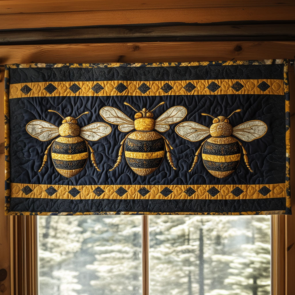 Rustic Bees Quilted Valance Dining Table Accessories Cute Cactus Gifts