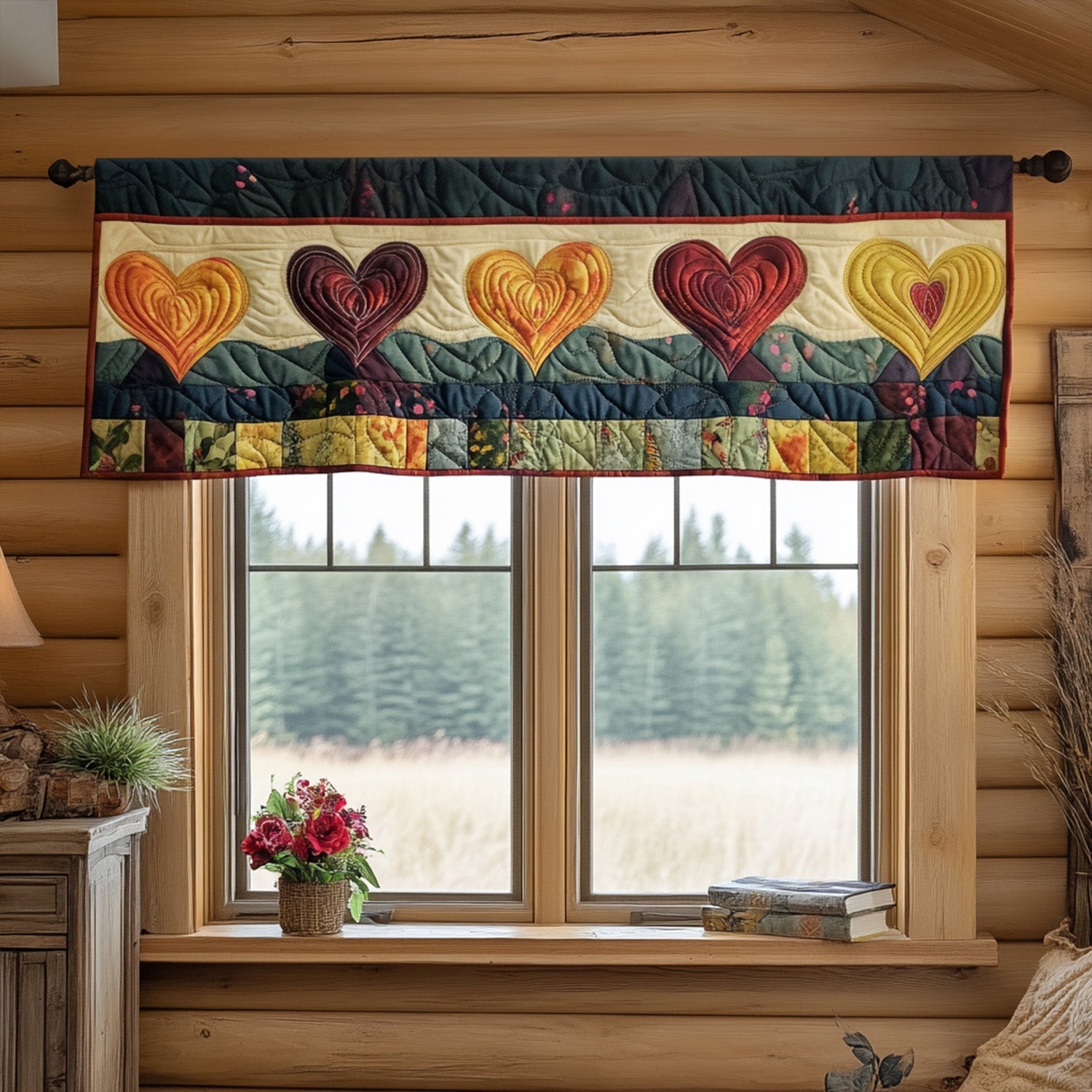 Rustic Heartbeat Quilted Valance Foyer Christmas Decor Best Christmas Gifts For Wife