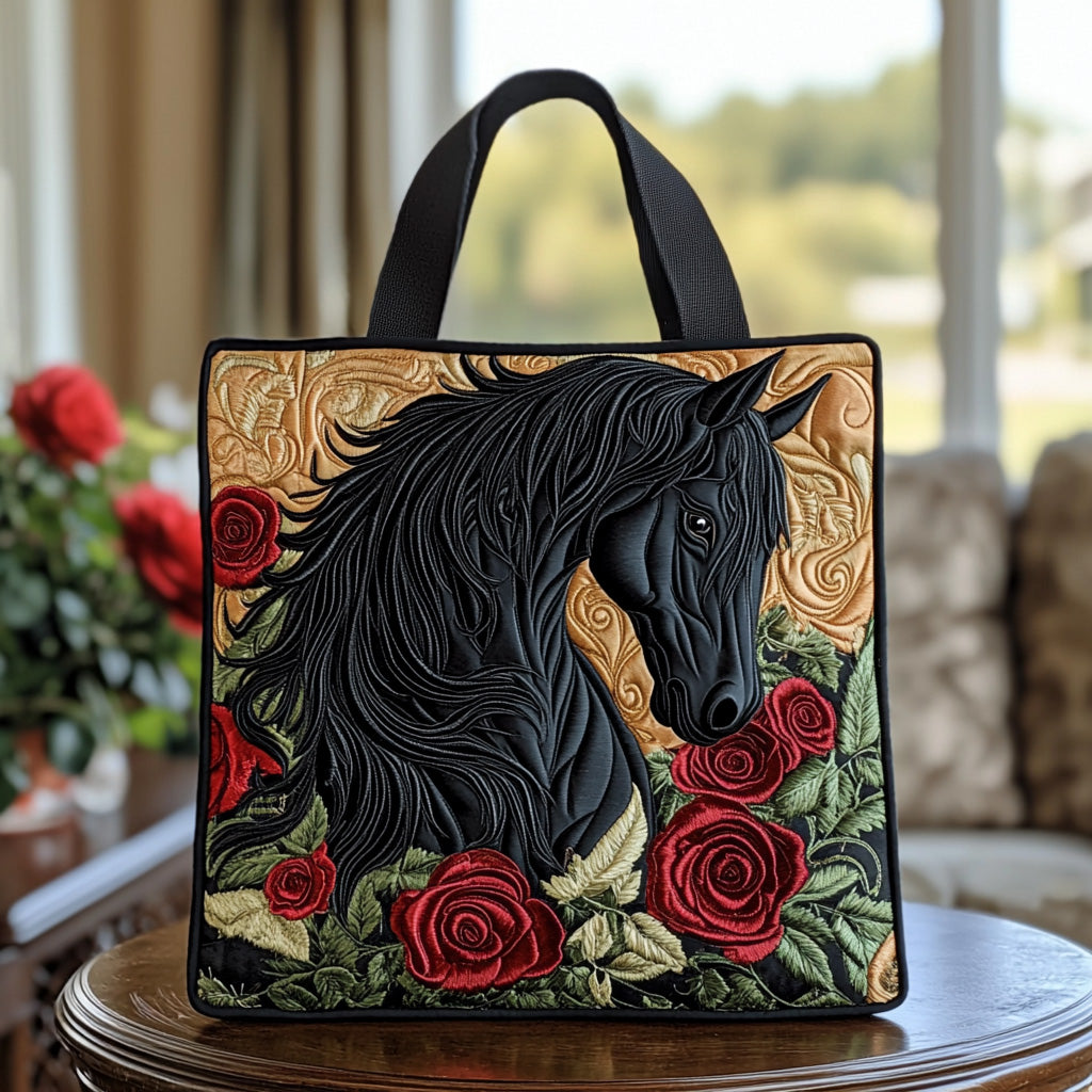 Rustic Rose Quilted Tote Bag Best Shoulder Bags Horse Christmas Presents