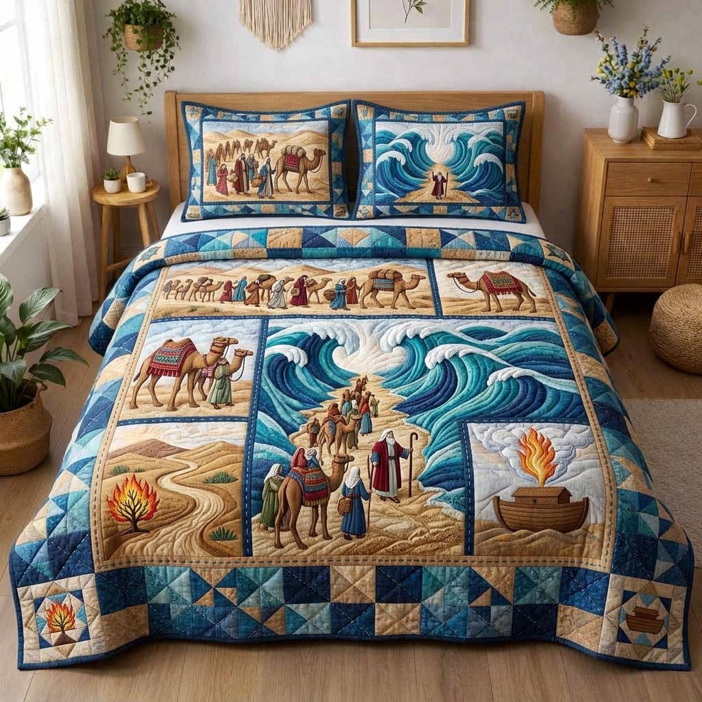 Sacred Pesach Quilted Bedding Set Bedroom Decor Ideas Passover Gift Ideas