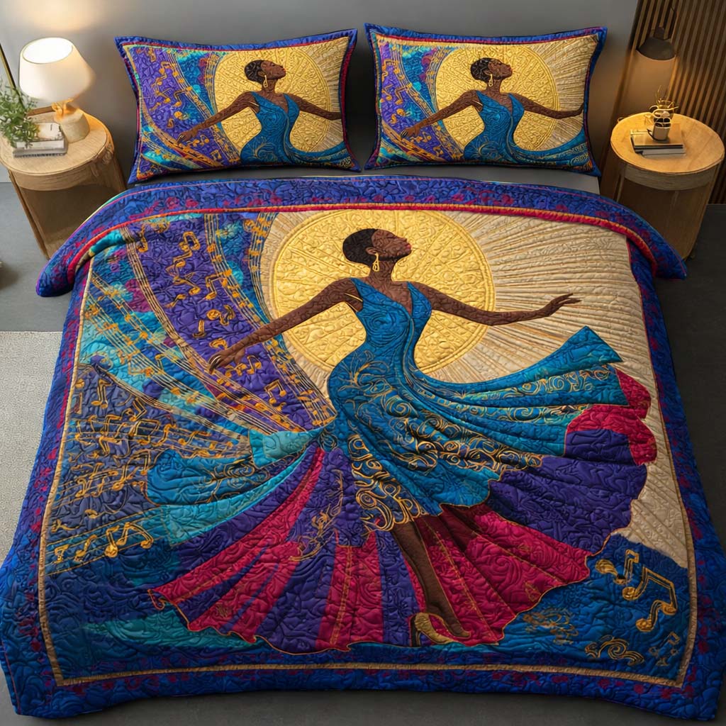 Sacred Rhythm Quilted Bedding Set Great Sheet Sets Melanin Black Women Gift Ideas
