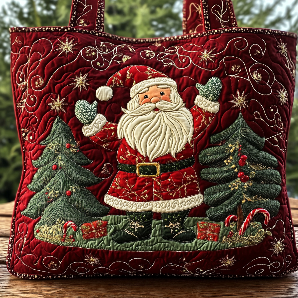 Santa Dream Quilted Tote Bag Christmas Tote Bag Christmas Presents For Girlfriend