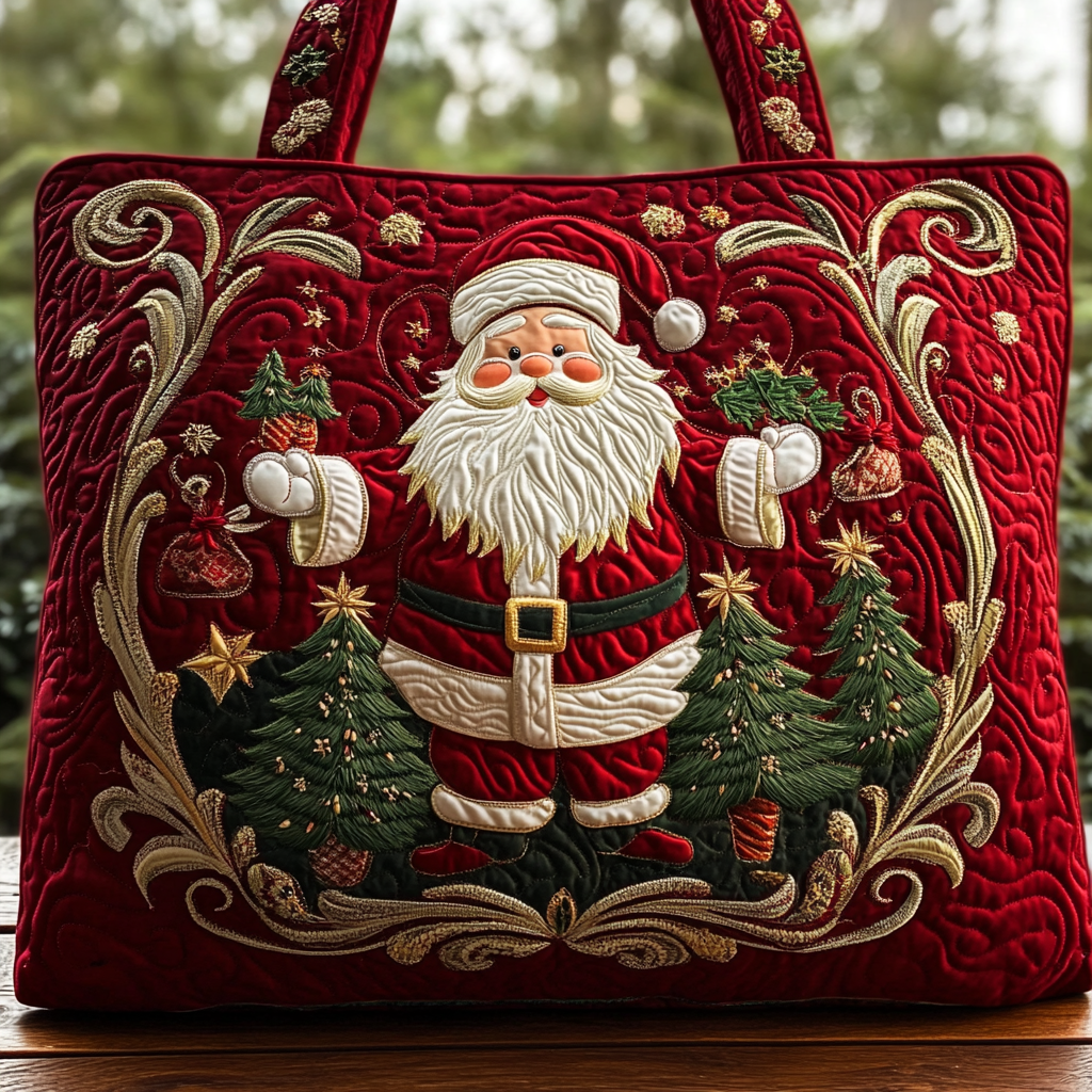 Santa Gift Quilted Tote Bag Christmas Totes Best Christmas Gift Ideas