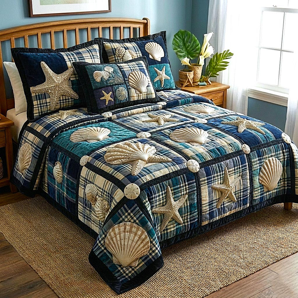 Sea Serenity Quilted Bedding Set Best Bedsheets Gifts For Beach Goers