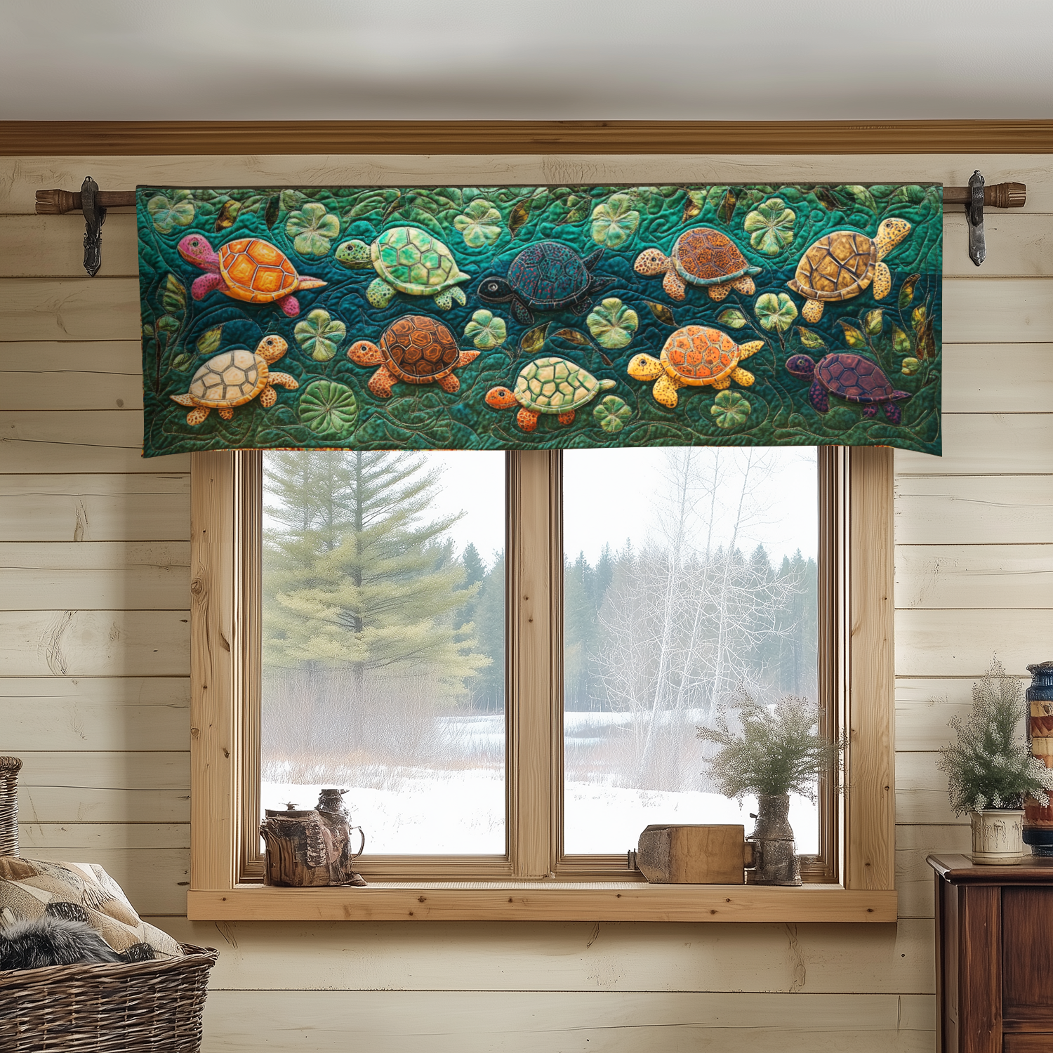 Seaside Wander Quilted Valance Front Door Entryway Ideas Turtle Gifts For Grandparents