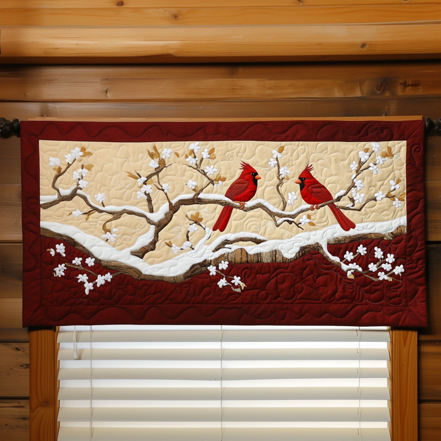 Serenity Cardinal Quilted Valance Christmas Entry Way Decor Red Cardinal Gifts For Mom