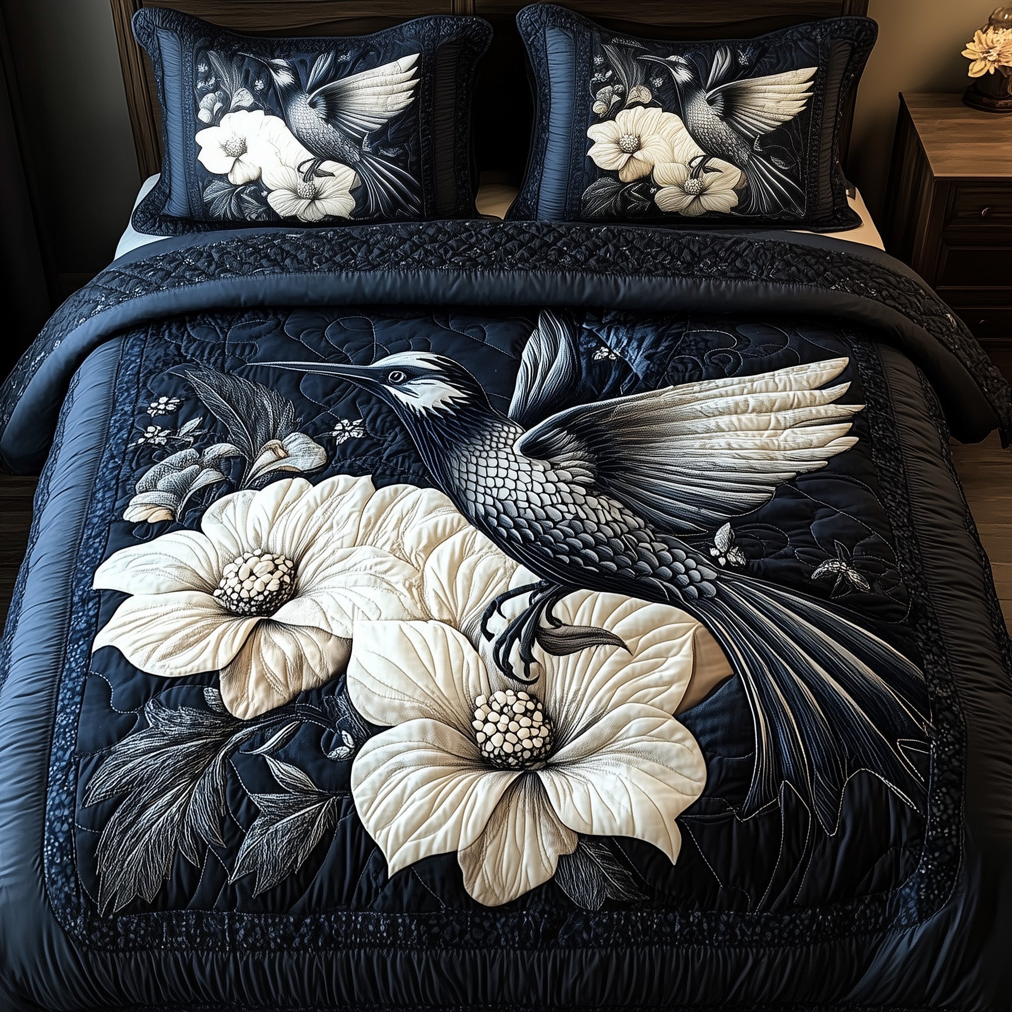 Shadowlight Hummingbird Quilted Bedding Set Good Sheet Sets Birthday Gifts For Hummingbird Lovers