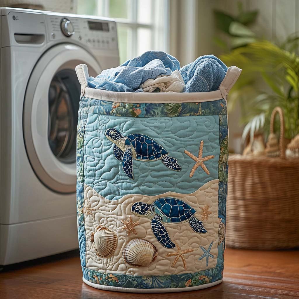 Shell Journey Quilted Laundry Basket Hamper Basket Ideas For Moms Birthday