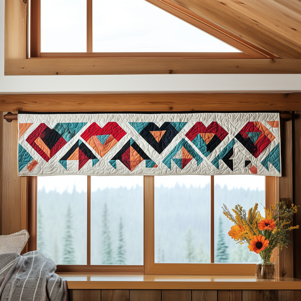 Sierra Patchwork Quilted Valance Front Door Decor Native American Presents