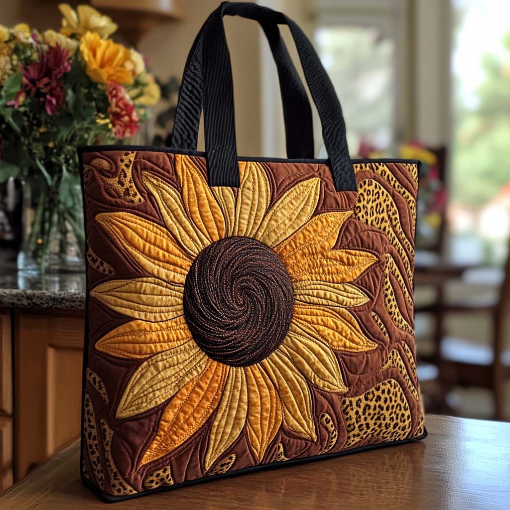 Simple Sunflower Mood Quilted Tote Bag Best Tote Bags For Women Sunflower Christmas Gift Ideas