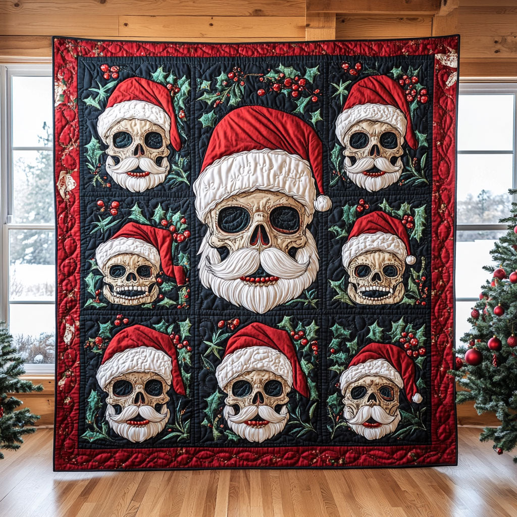 Skull Christmas Quilt Perfect Holiday Gift for Blanket Lovers