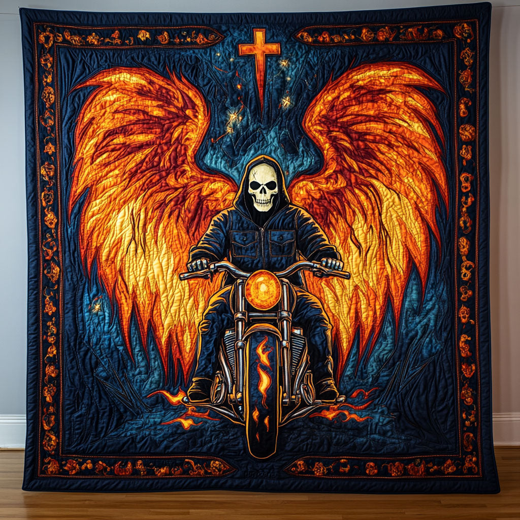 Skulls Rider Quilt Home Essential Gift Cozy Quilt Blanket