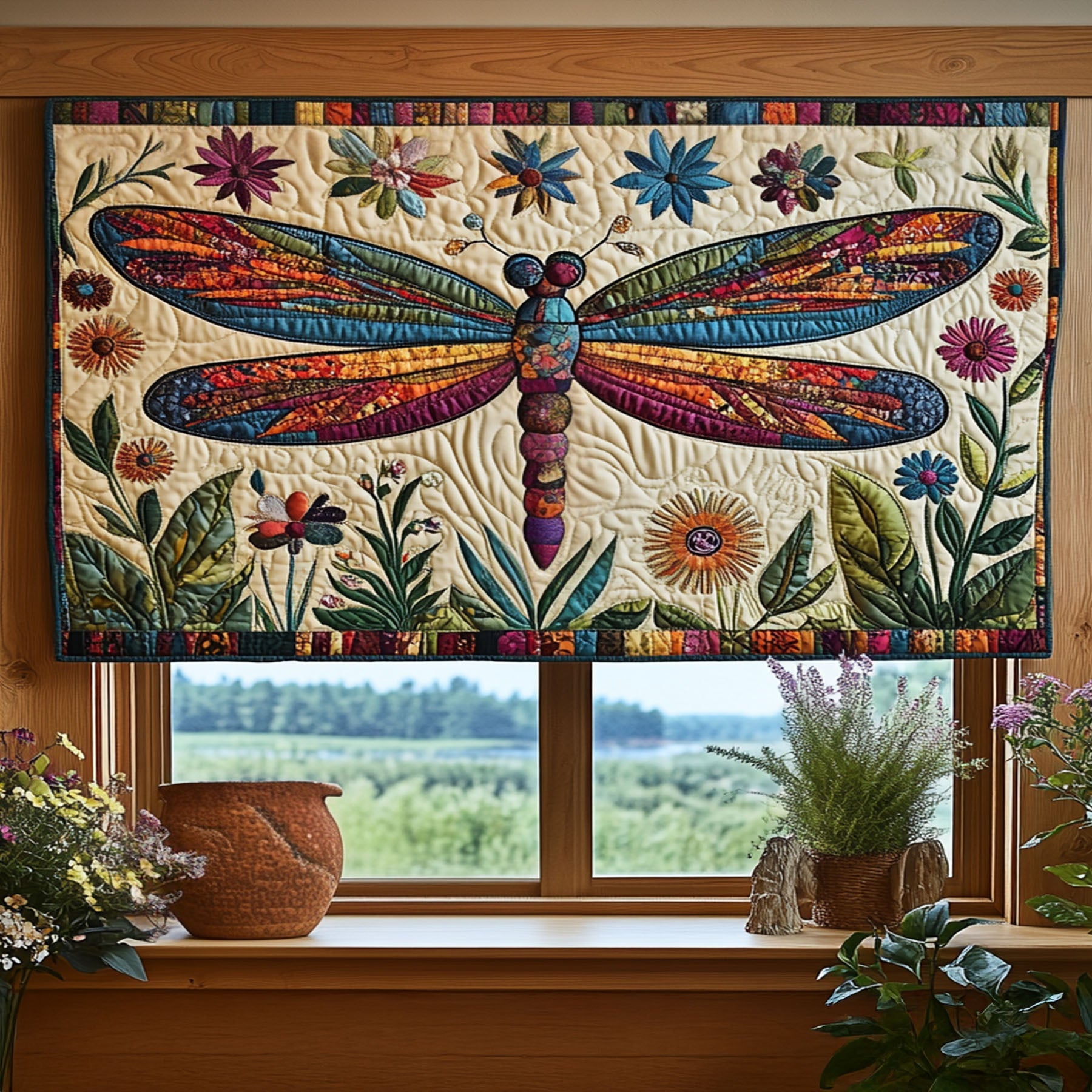 Sky Dancer Quilted Valance Christmas Home Dec Dragonfly Christmas Gifts