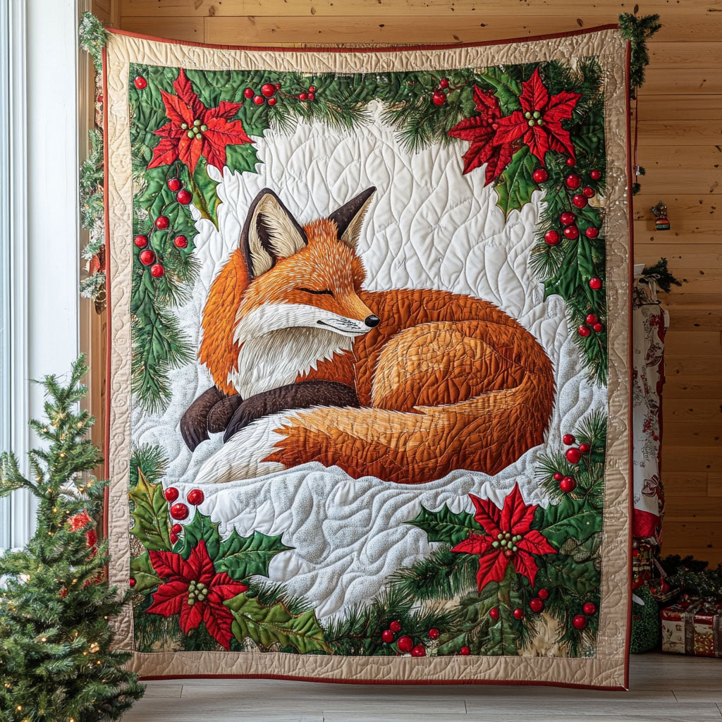 Sleeping Fox Quilt High-Quality Cotton Quilt Blanket for Restful Sleep
