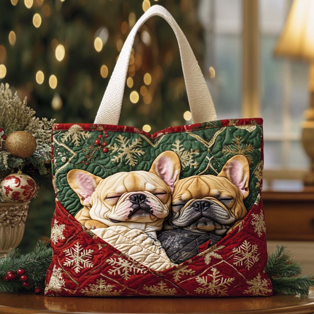 Sleepy Little Bulldog Quilted Tote Bag The Perfect Tote Bag French Bulldog Items Gifts