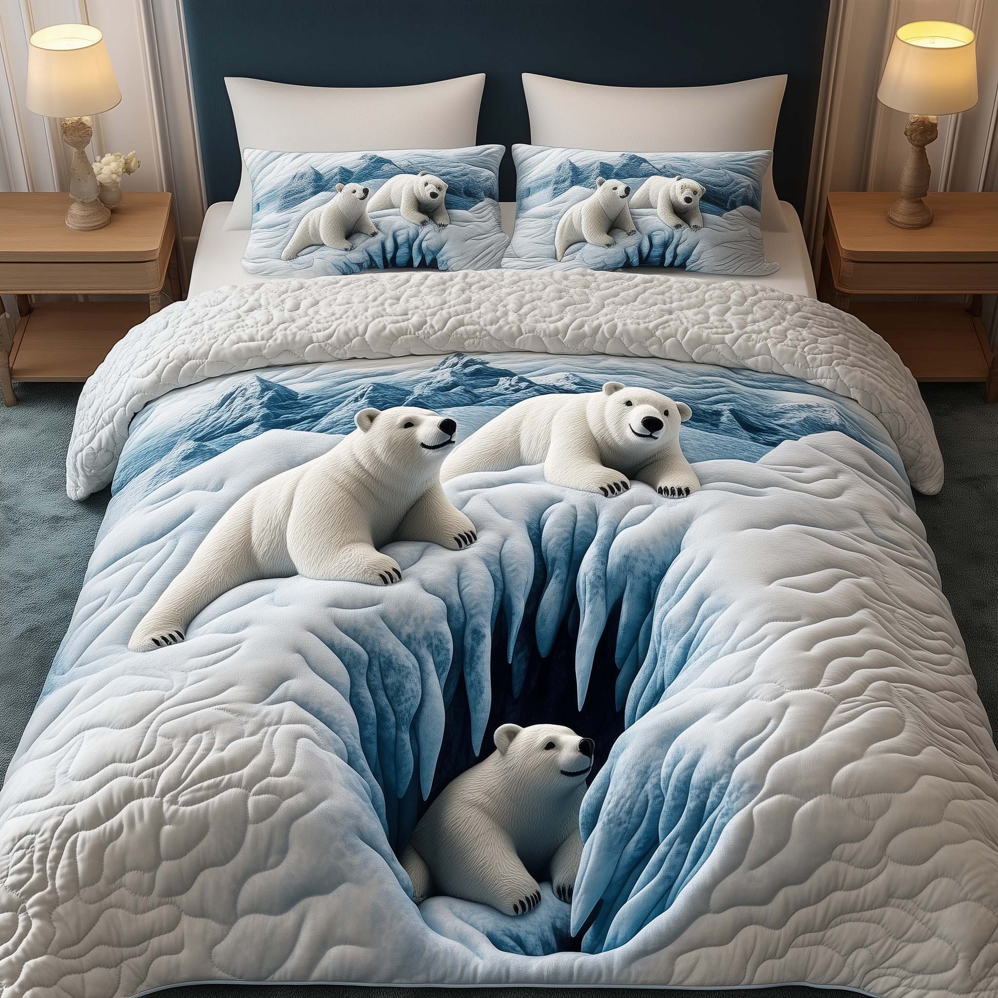 Snow Bear Duvet Cover Set Christmas Bedding On Sale Bear Christmas Presents