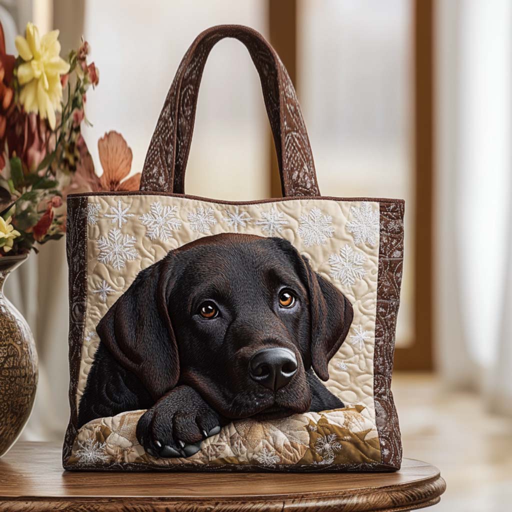 Snowy Eyes Quilted Tote Bag Best Shoulder Tote Bag Labrador Merchandise