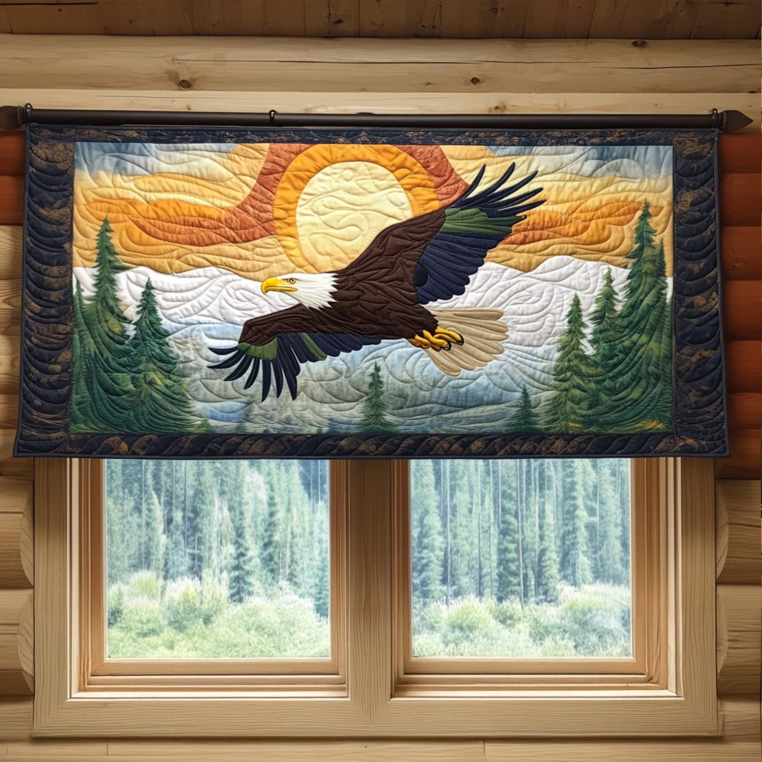 Soar Above Mountains Quilted Valance House Decor Items Best Christmas Gifts For Beagle Lovers
