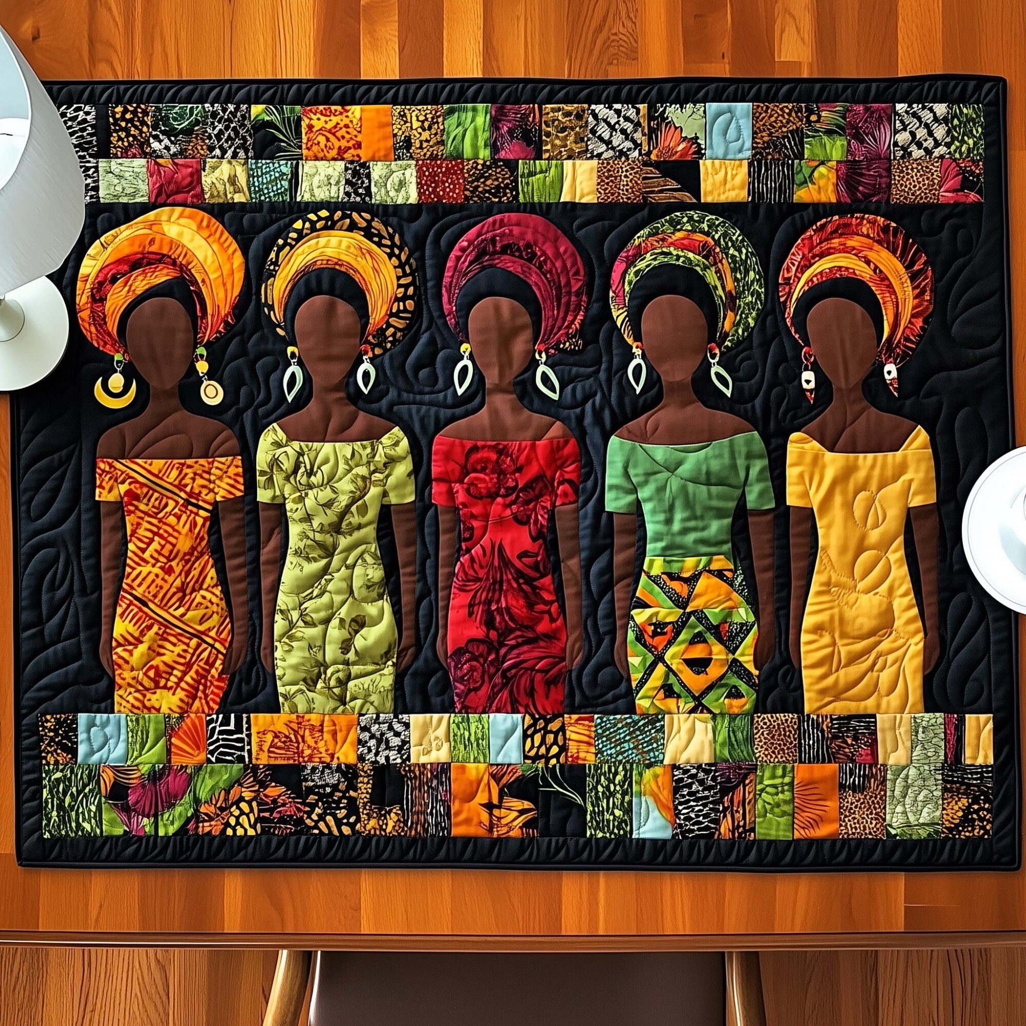 Soulbound Roots Quilted Table Runner Dining Room Table Decor African American Heritage Month Gifts