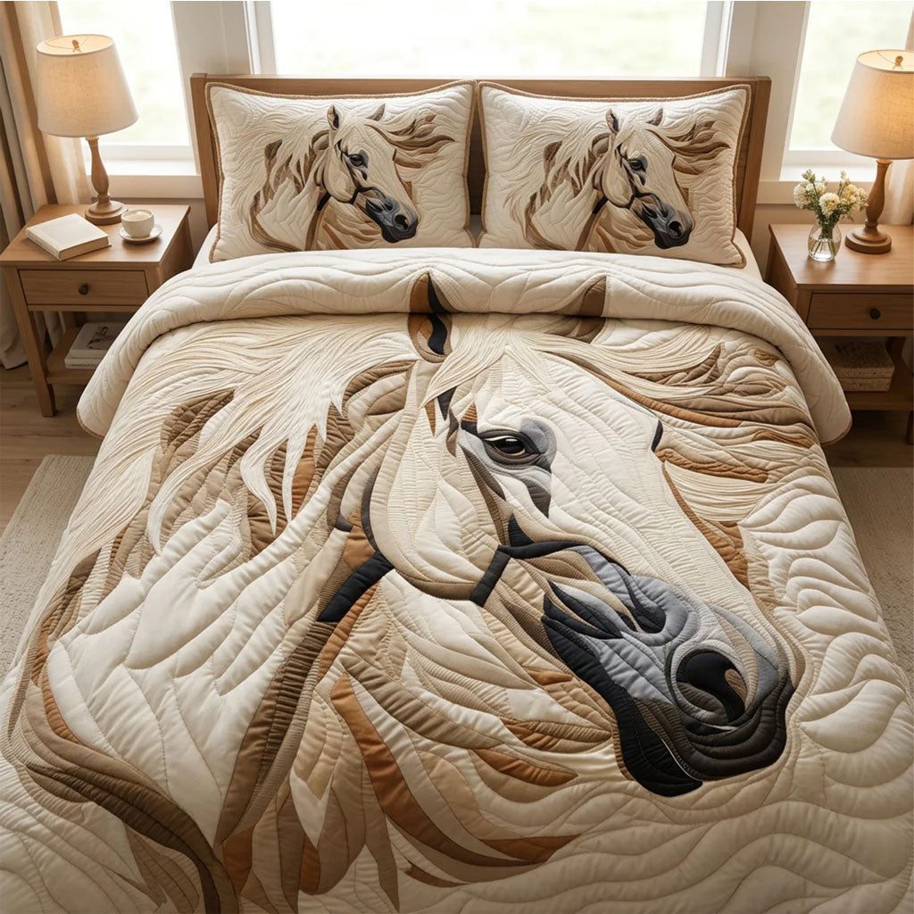 Spirit of the Mane Quilted Bedding Set Nice Bedding Sets Best Gifts Horse Lovers