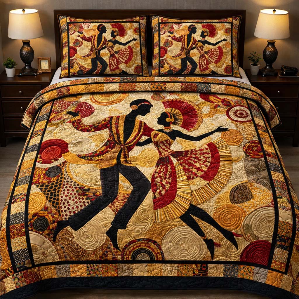 Spirits Of Africa Quilted Bedding Set Bed Decor Black Women Melanin Gifts