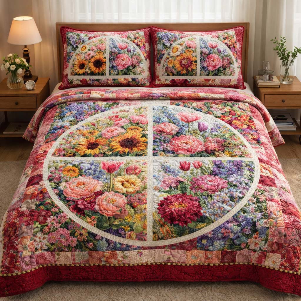 Spring Bloom Quilted Bedding Set Best Queen Sheets Presents For Mothers