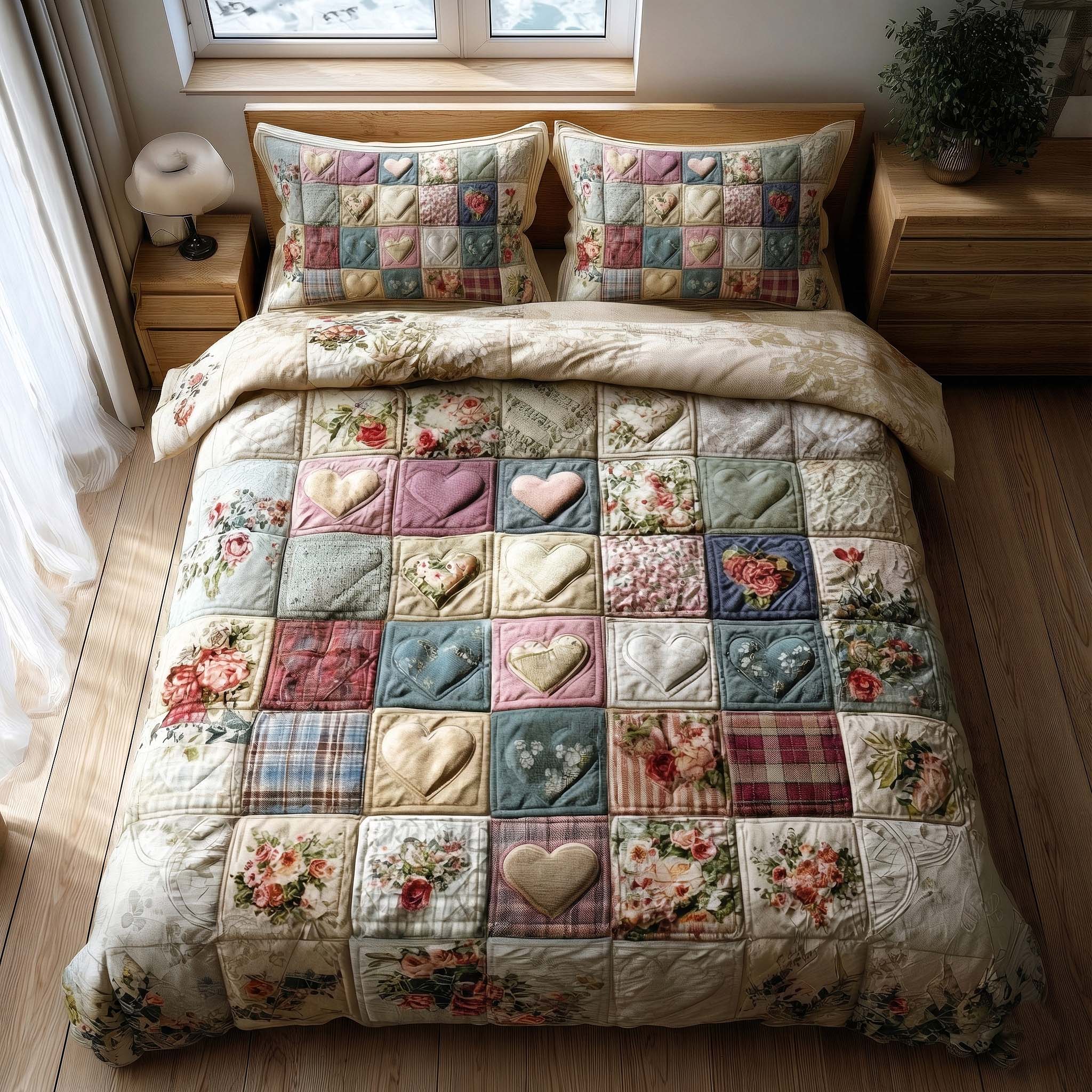 Spring Patch Quilted Bedding Set Bedding Decor Cool Mothers Day Gifts