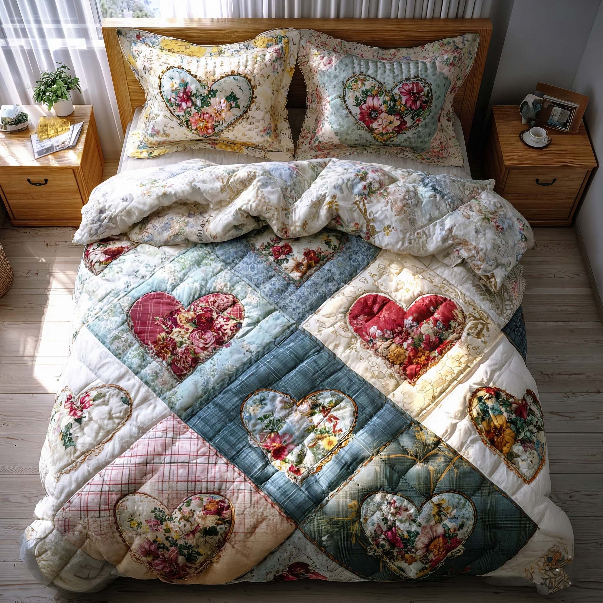 Spring Patch Quilted Bedding Set Over The Bed Decor Best Mothers Day Gifts