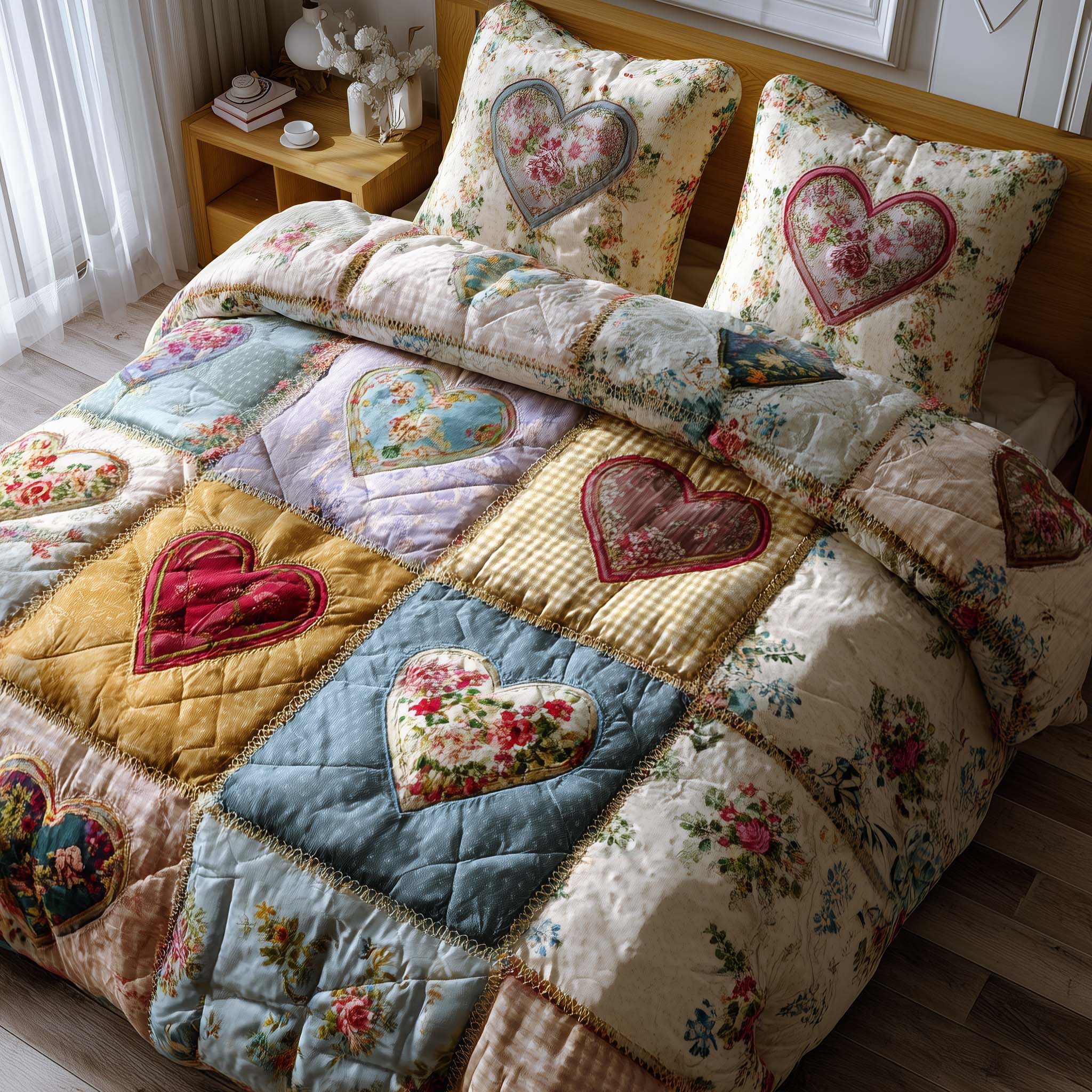 Spring Patch Quilted Bedding Set Unique Sheet Sets Mothers Day Gift Ideas Last Minute