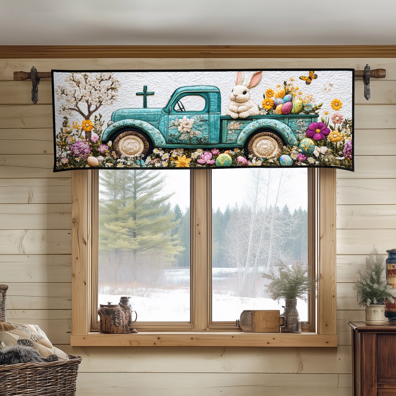 Springtime Blessings Quilted Valance Dining Table Decor Easter Presents For Family