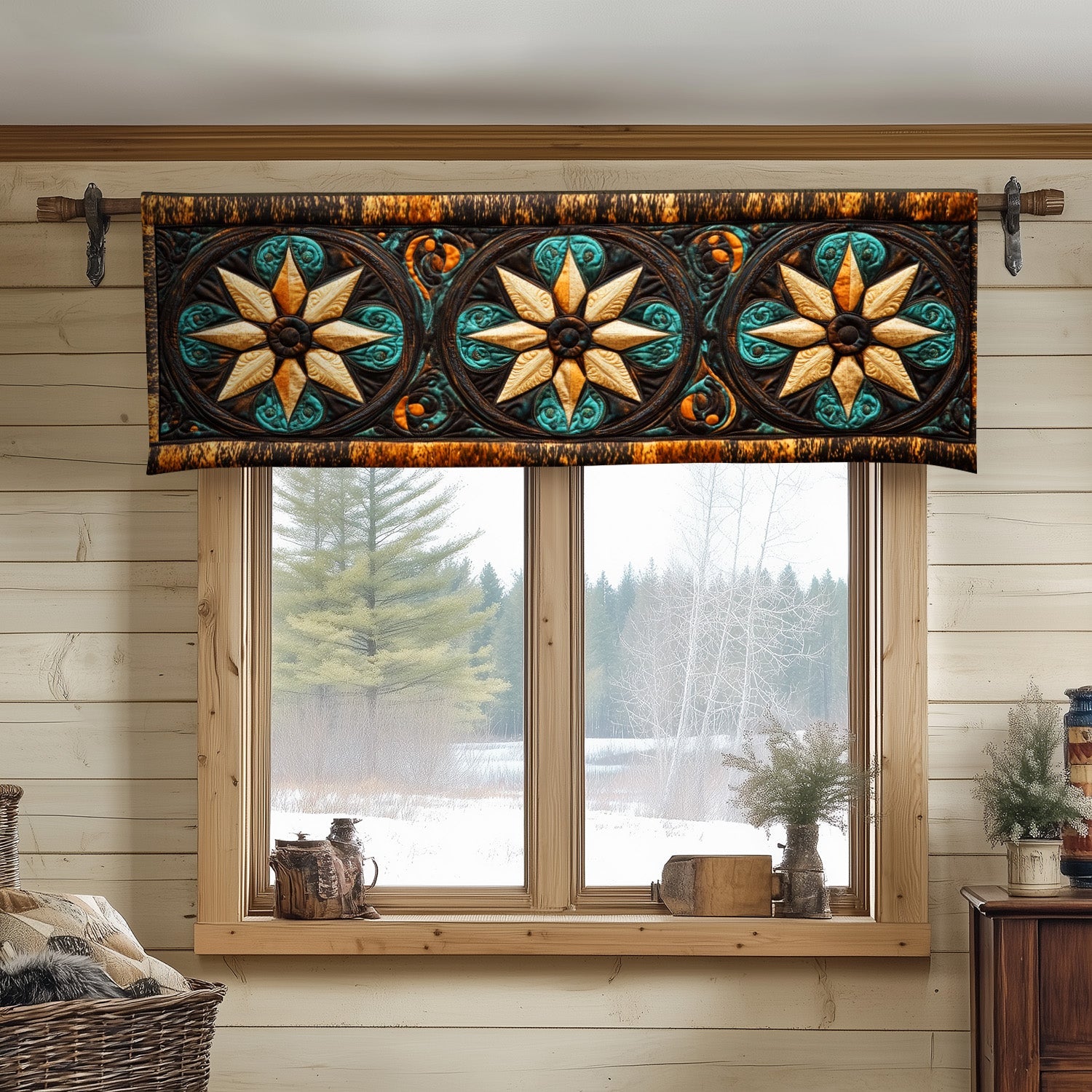 Star of the West Quilted Valance Christmas Kitchen Decor Gifts For 10 Year Old Boys