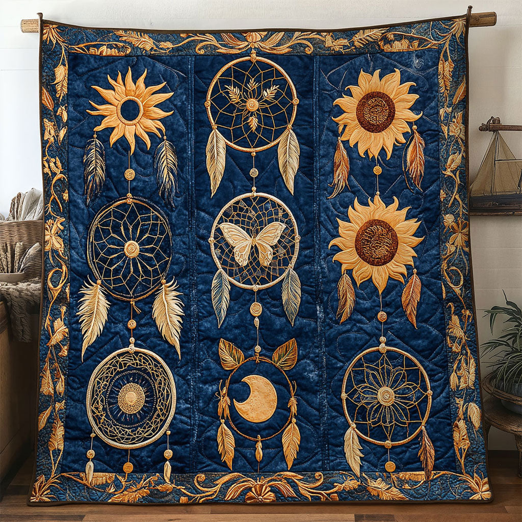 Star Petals Dreamcatcher Quilt Comfortable Microfiber Quilt Blanket for Everyday Use